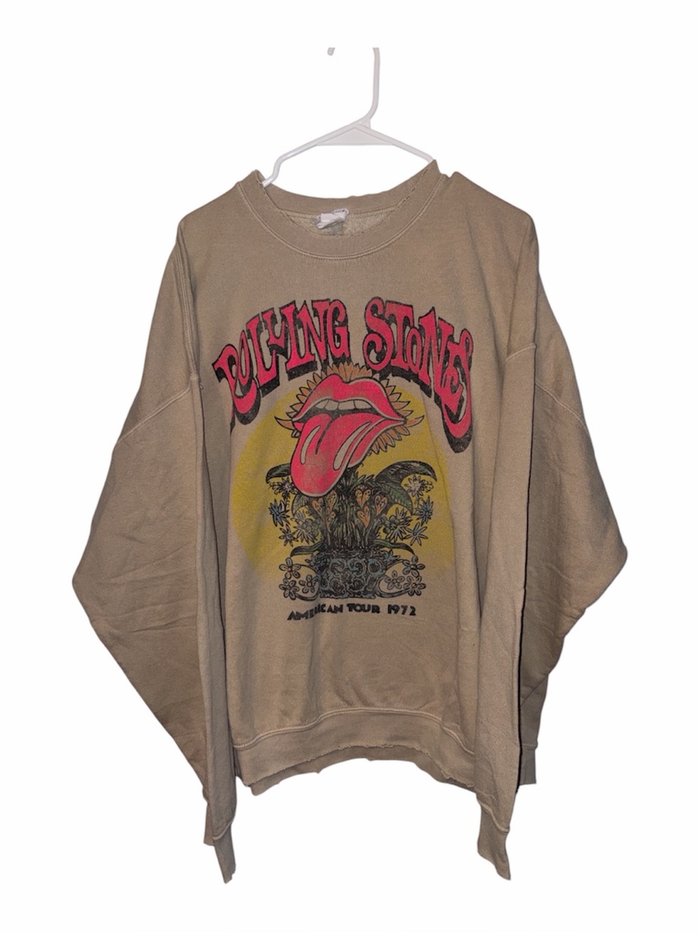 MadeWorn x REVOLVE Rolling Stones Sweatshirt in Taupe Size XL